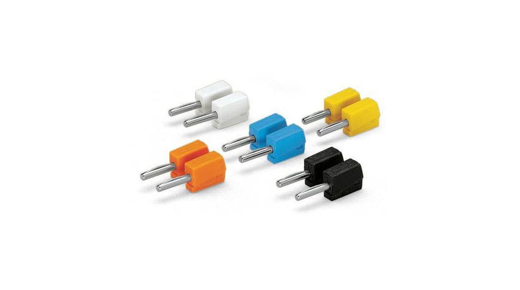 WAGO Black, Blue, Orange, White, Yellow Male Banana Plug, 4 mm Connector, Cage Clamp Termination, 20A, 42V 50 ST