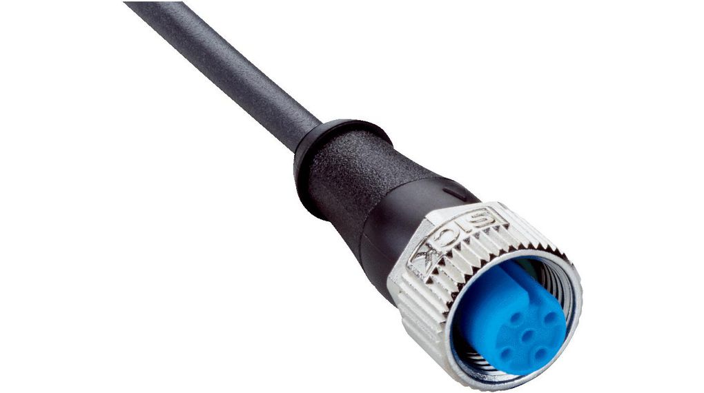 SICK Straight Female 5 way M12 to Connector & Cable, 3m Conductors