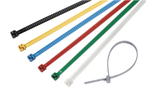 Cable Tie 195 x 4.7mm, Polyamide 6.6, 245N, Red, 25 ST