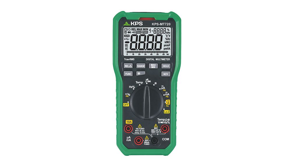 Cyfrowy multimetr True RMS z bezdotykowym detektorem napięcia True-RMS 1kV 10A 66MHz 6.6MOhm 660uF