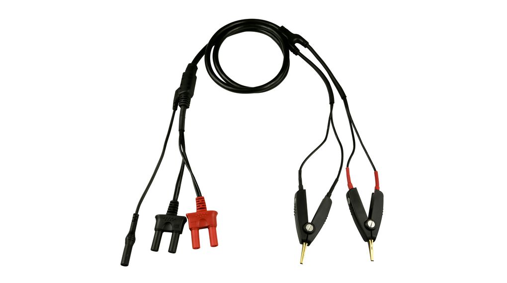 Messleitung, 2x Kelvin-Klemmen, 1.5m