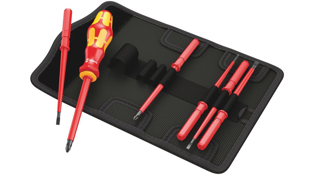Interchangeable Blade Screwdriver Set, VDE, Ergonomic, 7pcs, Pozidriv / Slotted