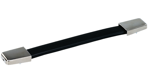 Handle 195 mm x 8 mm x 23.5 mm 195mm Nickel-Plated Steel / Soft Plastic Black