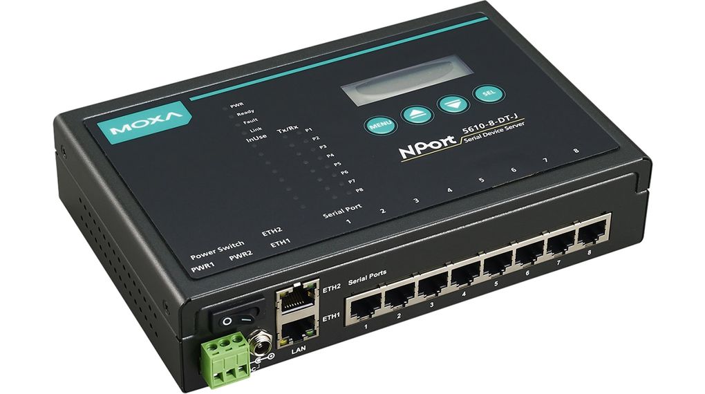 NPORT 5610-8-DT-J | Moxa Serial Device Server, 100 Mbps, Serial Ports ...