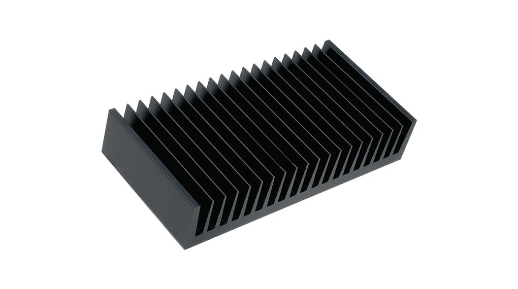 Dissipatore termico Nero anodizzato 3.4K/W 37.5x100x15mm