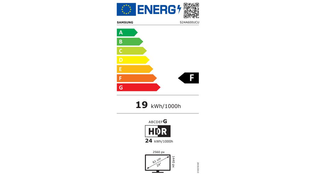LS24A600UCUXEN | Samsung Monitor, SA600, 23.8 (60.5 cm), 2560 x 1440 ...