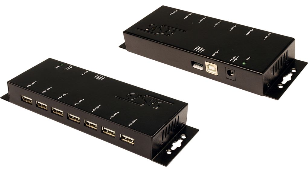 Concentrateur USB industriel, 7x Prise USB-A, 2.0, 480Mbps