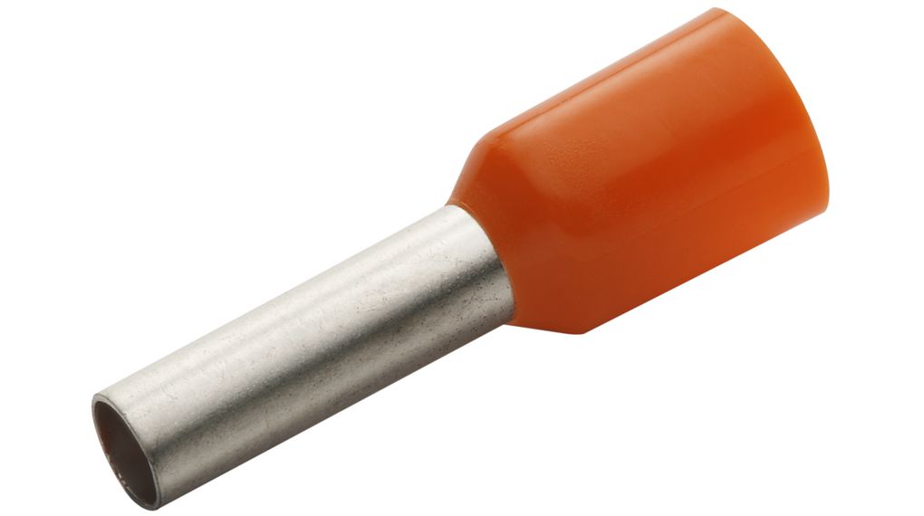 Bootlace Ferrule 4mm² Orange 20mm Pack of 100 pieces