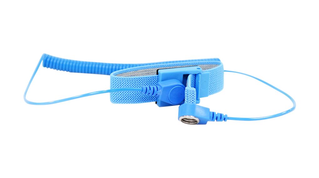 Kit bracelet antistatique réglable 4mm, Bleu