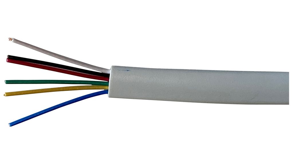 Telecommunication Cable PVC 6x 0.16mm² Bare Copper White 100m