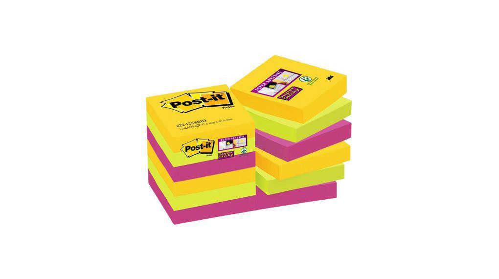 BP902  Post-It Assorted Sticky Note, 12 Notes per Pad, 47.6mm x