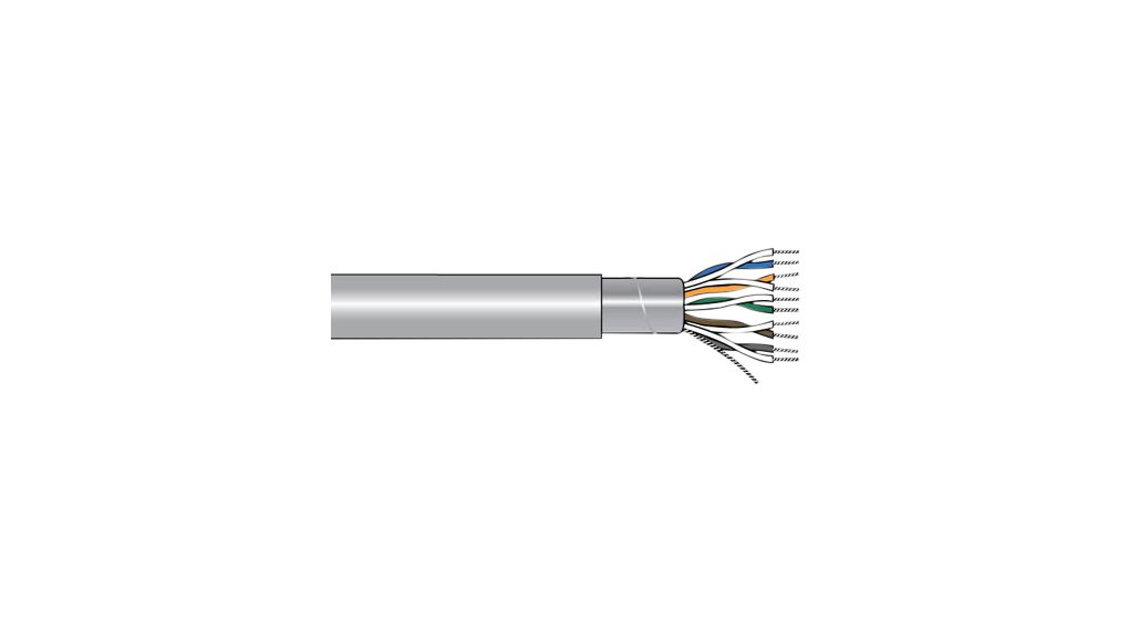 Vícepárový kabel PVC 1x2x0.23mm² Pocínovaná měď Šedá 30m