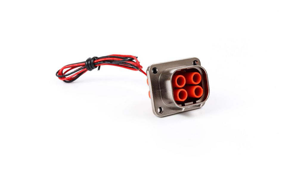 Steckverbinder, Stecker, Orange / Metall, 35A, Pole - 4