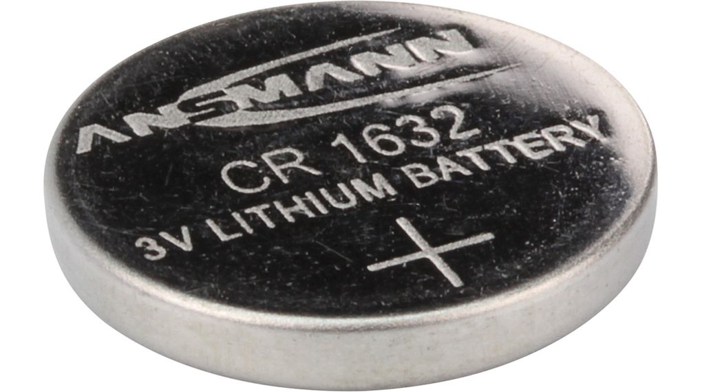 Button Cell Battery, Lithium, CR1632, 3V, 120mAh