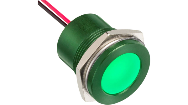 LED IndicatorRear Epoxy Wire Fixed Green AC / DC 12V