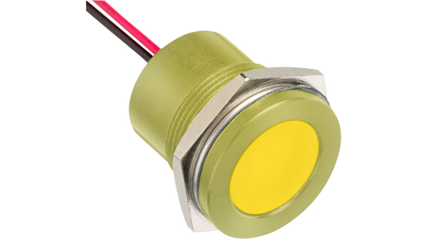 LED Indicator, Rear Epoxy Wire, Fixed, Yellow, AC, 220V