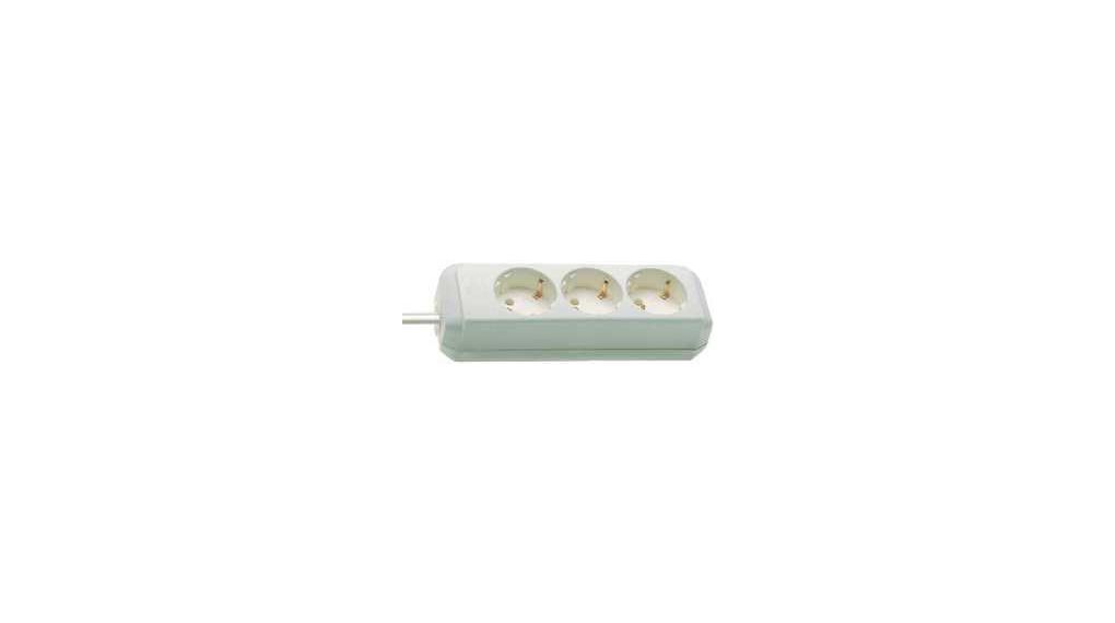 Stopcontact Eco-Line 3x DE-socket type F (CEE 7/3) - DE-stekker type F (CEE 7/4) Wit 1.5m