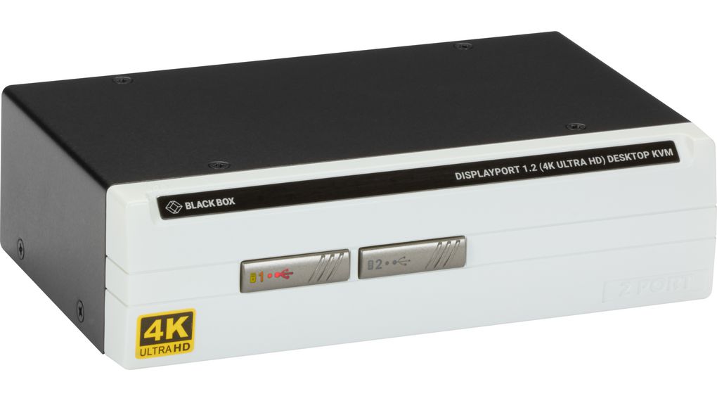 2-Port KVM Switch, DisplayPort, USB, Audio