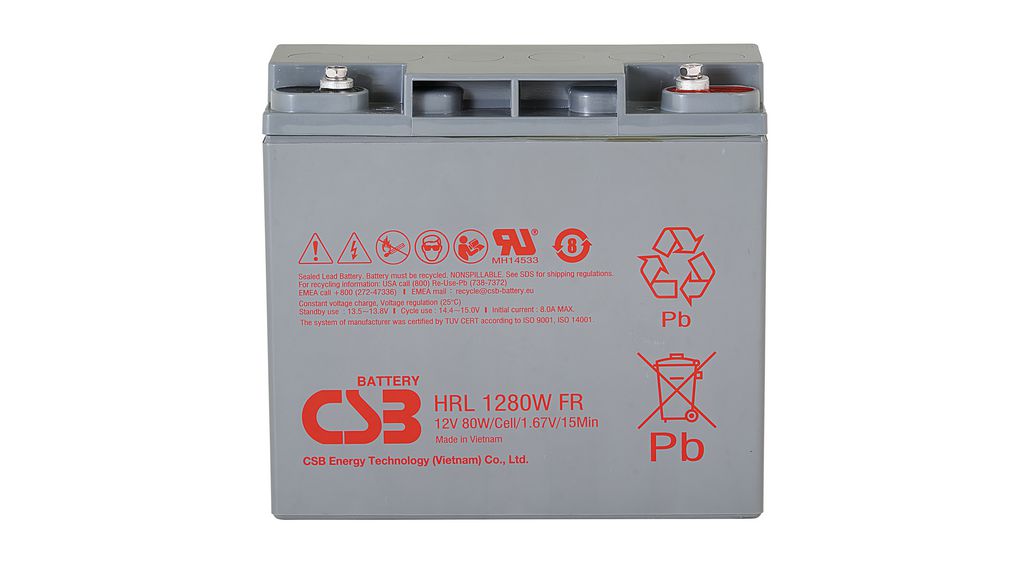 HRL1280W-FR, CSB Energy Batteria ricaricabile, Piombo-acido, 12V, 20Ah,  Morsettiera a vite, M5