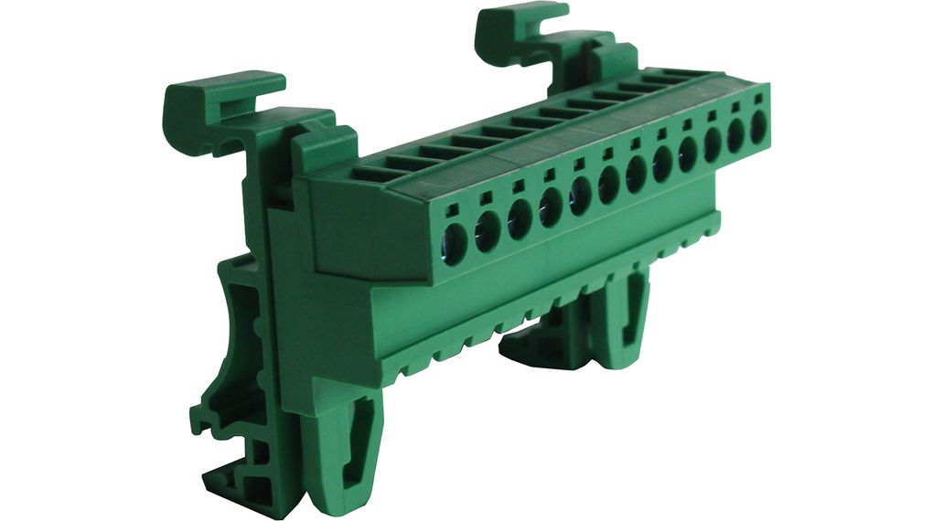 DIN Rail Mounted Pluggable Terminal Block, Right Angle, 5.08mm Pitch, 12 Poles