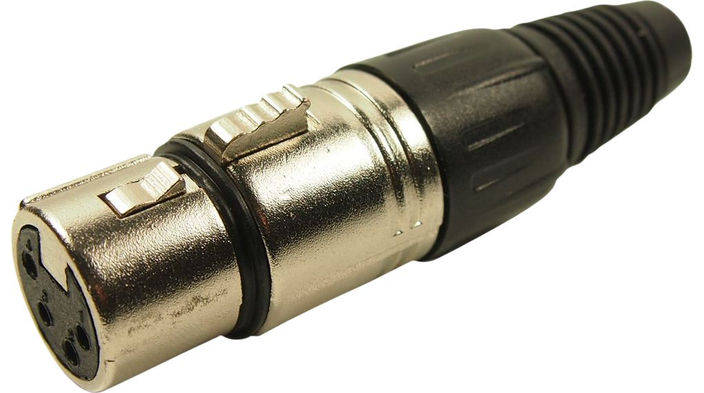 XLR Connector, Female / Plug, Straight, Cable Mount, Poles - 4