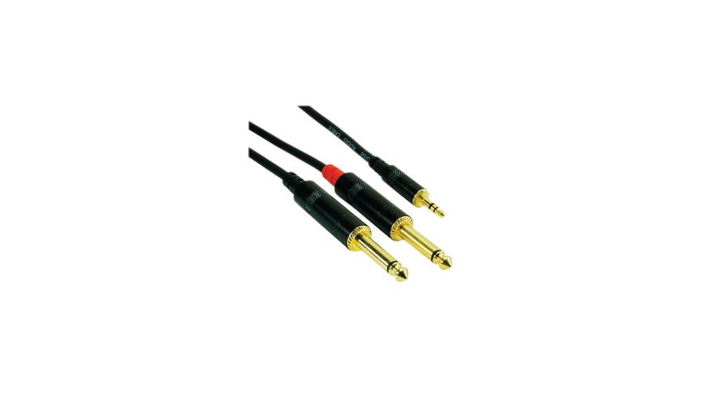 Audio Cable, Stereo, 3.5 mm Jack Plug - 2x 6.35 mm Jack Plug, 5m