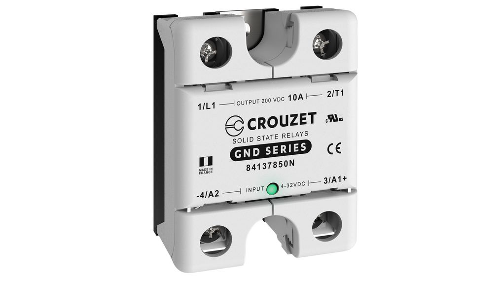 Solid State Relay, 10A, 200V, Screw Terminal, GND