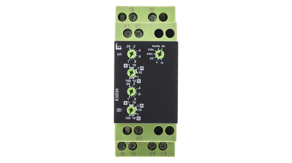 E3ZI20 Series DIN Rail Mount Timer Relay, 12 → 240V ac/dc, 2-Contact, 0.05 s → 100h, DPDT DPDT IP40