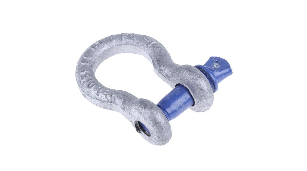 Bow Shackle, Zinc Plated Steel, 0.5t, Gewindestift, Stahl