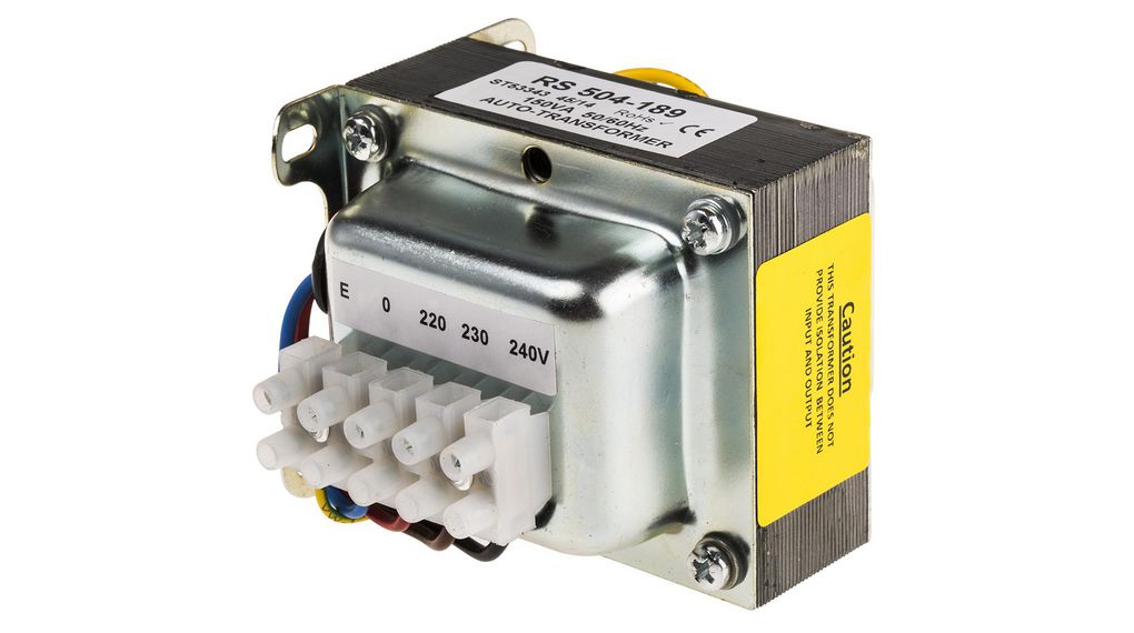 504189 | RS PRO 150VA Enclosed Autotransformer, 220 V ac, 230 V ac, 240 ...