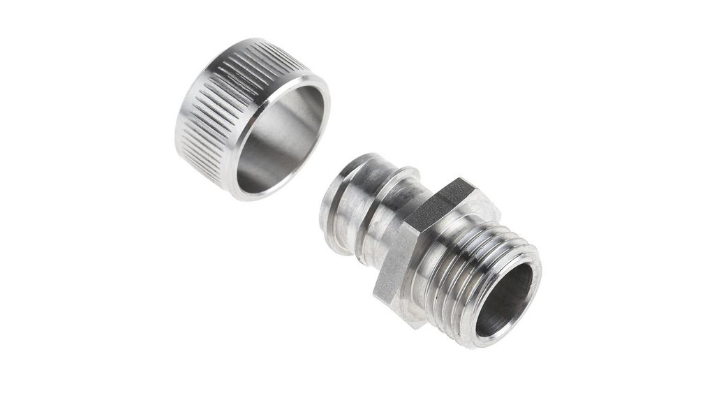 Kopex Straight, Conduit Fitting, 16mm Nominal Size, M16, 316 Stainless Steel, Metallic IP40 rating