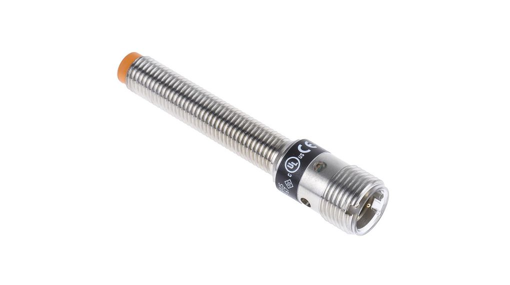ifm electronic Inductive Threaded Barrel Proximity Sensor, M8, 4 mm Detection, PNP NO, 10 → 36 V dc