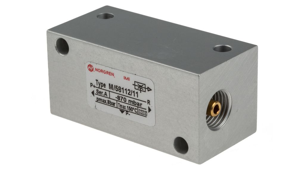 Norgren Vacuum Pump, 0.3mm nozzle , -0.9bar 55L/min, M/58112 series