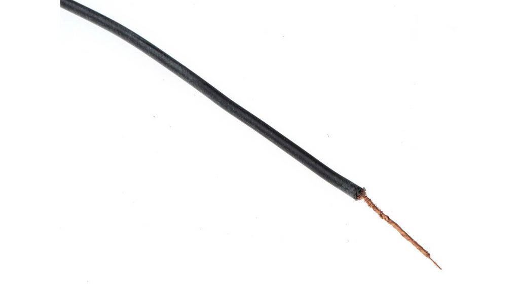 Hew Heinz Eilentropp SIFF Series Black 0.26 mm² Hook Up Wire, 23 AWG, 130/0.05 mm, 100m, Silicone Insulation, Copper