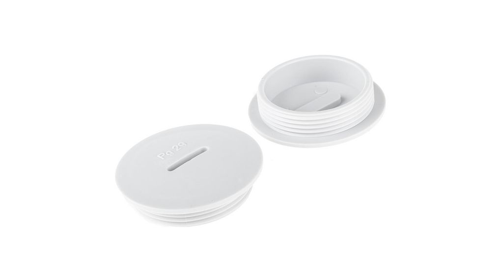 Blinde plug PG29, Polystyrene, Grijs, IP54 / IP68, 5 ST