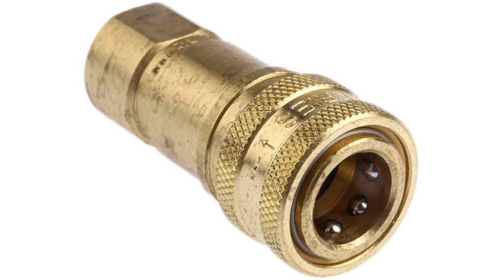 Parker Brass Female Hydraulic Quick Connect Coupling, G 1/4 Female