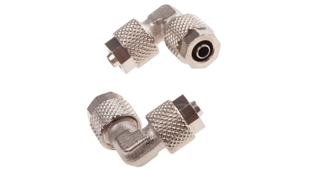 1130 Series Elbow Tube-toTube Adaptor, Push In 6 mm to Push In 6 mm, Tube-to-Tube Connection Style