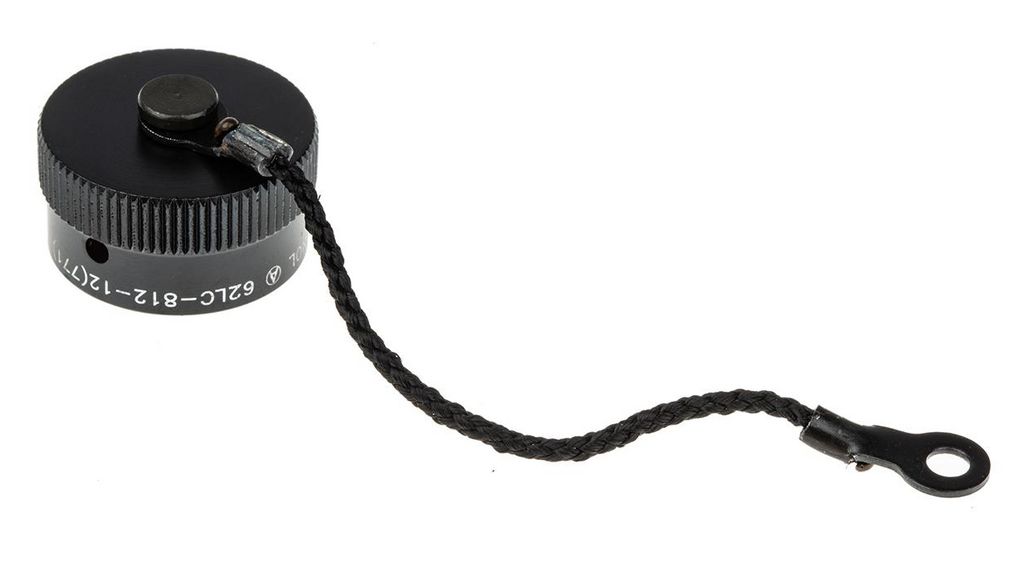 62 GB MIL-DTL-26482 Male Dust Cap, Shell Size 12, with Zinc Cobalt Plated Finish, Aluminium