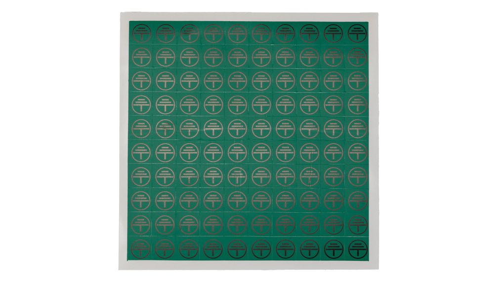 Black/Green Vinyl Safety Labels, Symbol-Text 12.5 mm x 12.5mm