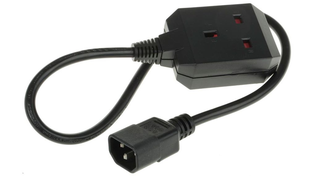 APC IEC C14 Type G UK Socket Power Cord, 610mmAP, 240V, Cable Length 610mm