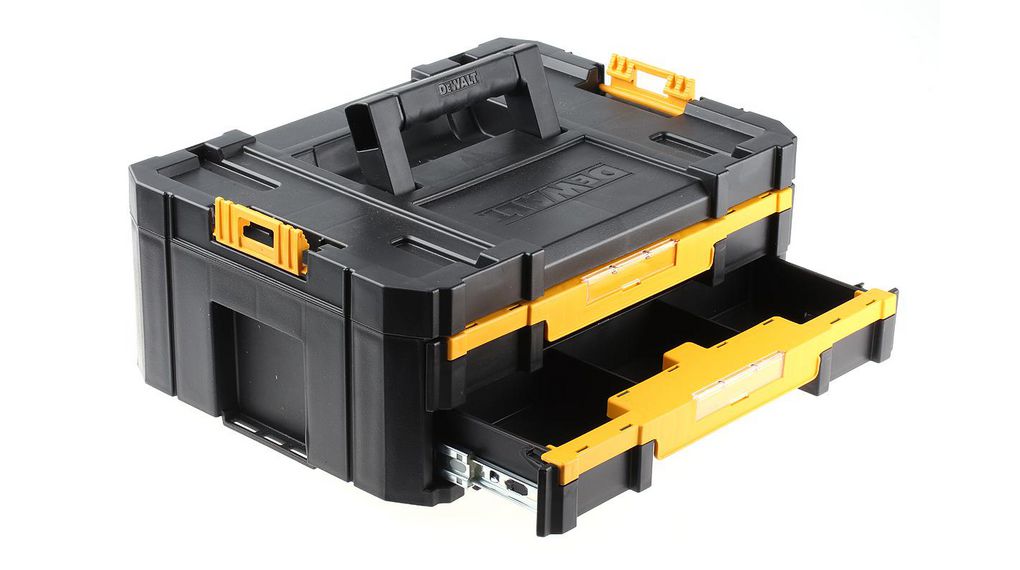 DeWALT TStak Tool Storage 2 drawers Plastic Tool Box, 314.2 x 440 x 314.2mmx314.2x440mm Plast Gul / Svart