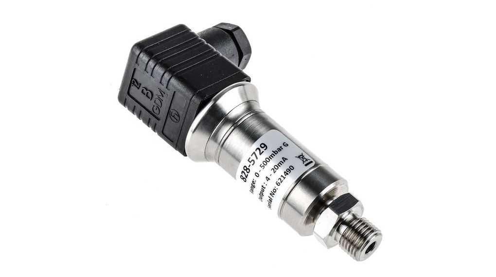 Pressure Sensor, 0bar Min, 0.5bar Max, Current Output, Relative Reading