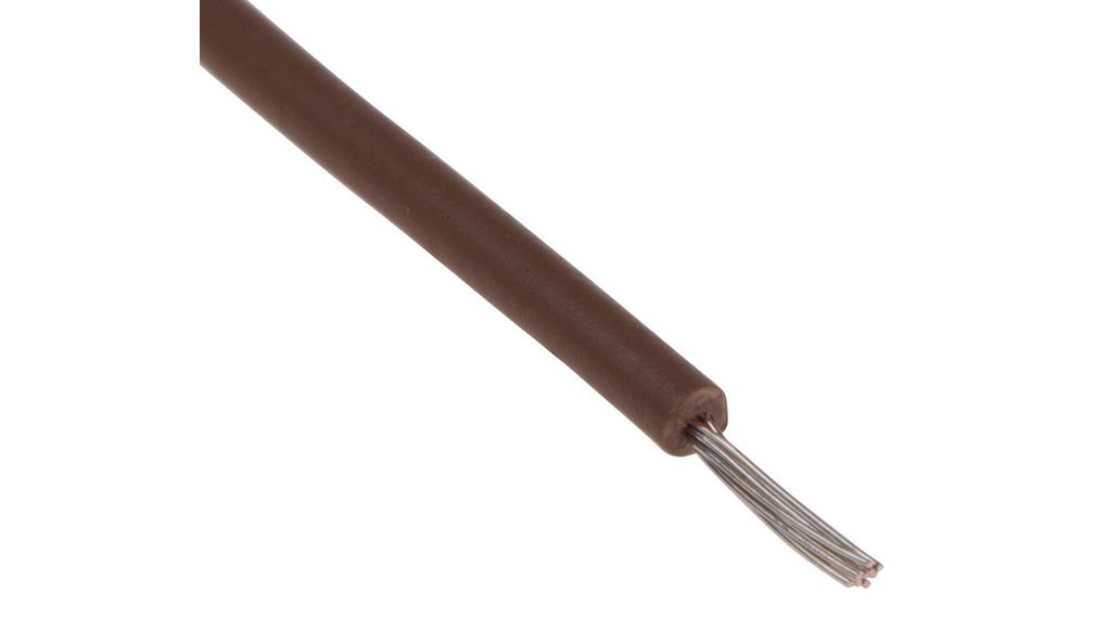 Brown 0.2mm² Hook Up Wire, 24 AWG, 11/0.16 mm, 100m, XLPE Insulation
