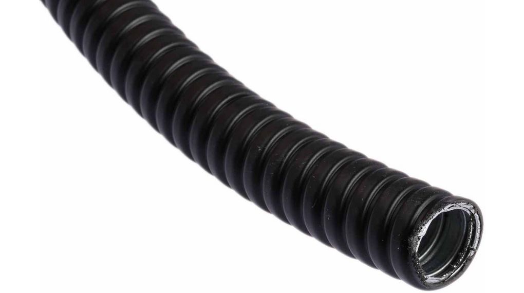 Flexicon Flexible Conduit, 20mm Nominal Diameter, Galvanised Steel, Black