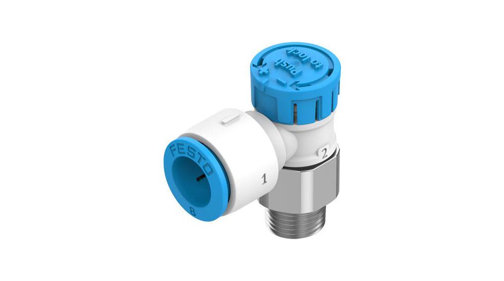 Eenrichtings uitlaatregelklep, R1/8" / QS-8, 20kPa ... 1MPa, 170L/min