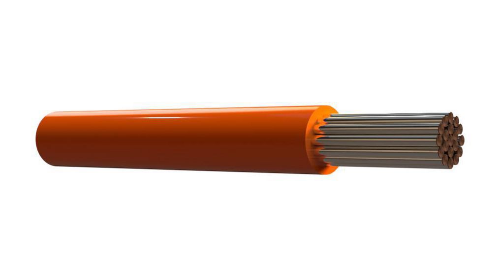 Litze PTFE 0.38mm² Kupfer, versilbert Orange 100m