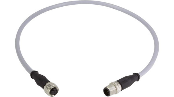 Sensor Cable, M12 Plug - M12 Socket, 8 Conductors, 5m, IP67, Grey