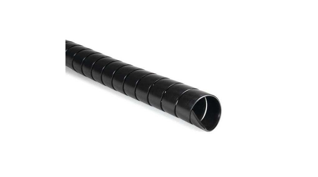 Cable Spiral Wrap Tubing, 35 ... 39mm, Polypropylene, 1m, Black