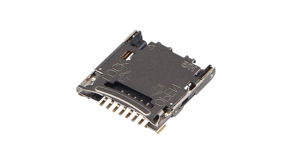 Memory Card Connector, Hinge, MicroSD, Poles - 8