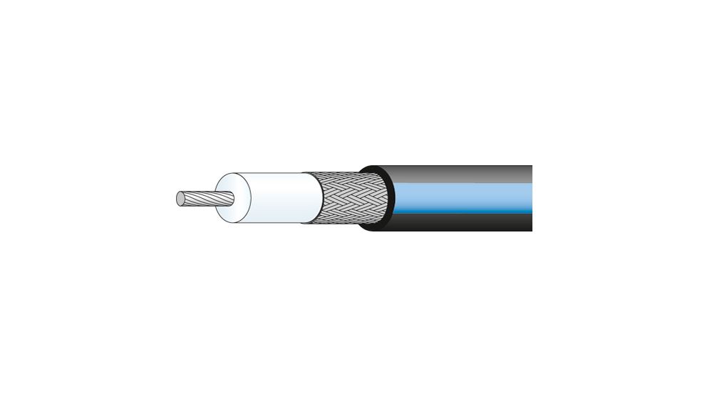 Coaxial Cable RG-178 Radox® 1.84mm 50Ohm Copper-Plated, Silver-Plated Steel Blue 100m